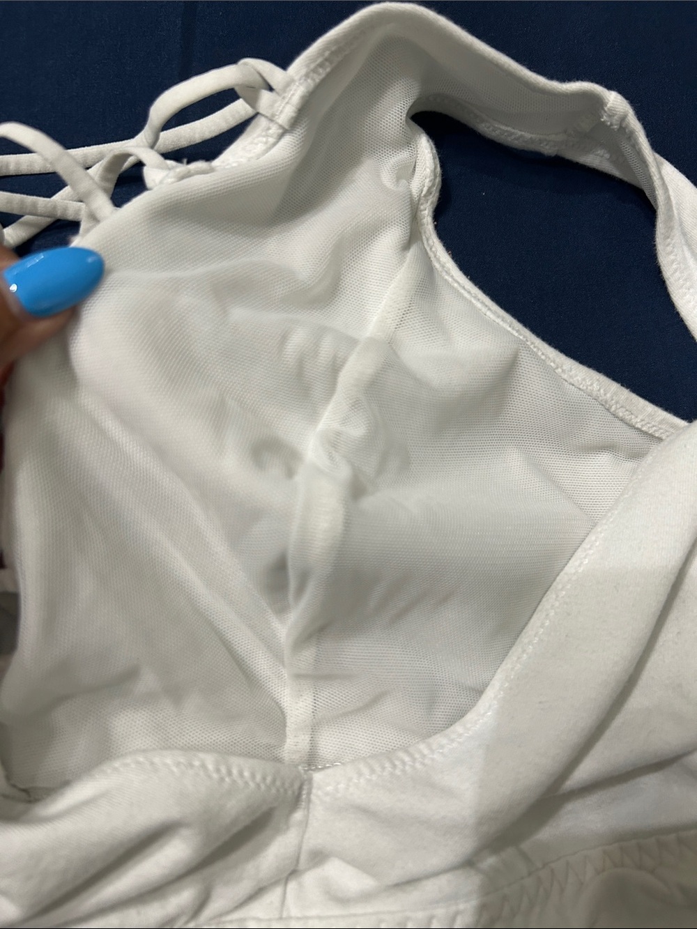 torrid White Lace-Up Cotton Bralette - Picture 3 of 5